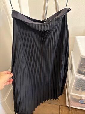 J. Crew Black Pleated A-Line Skirt